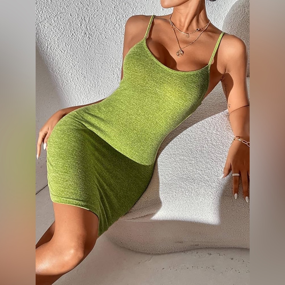 Green Sleeveless Bodycon Dress